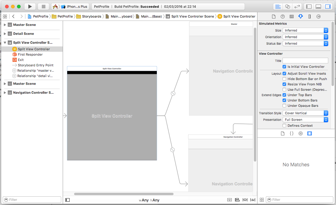 A view of the interface builder user interface.